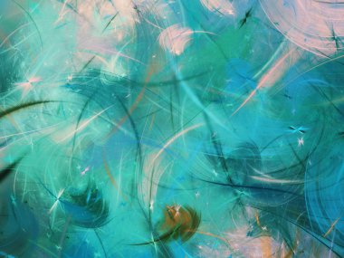 mavi soyut fraktal arkaplan 3d oluşturma