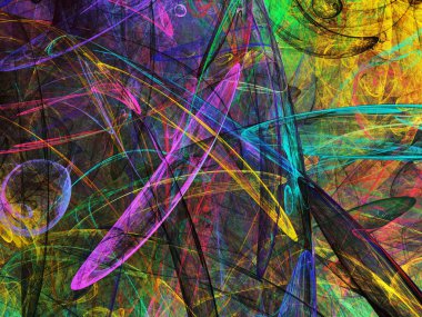 gökkuşağı soyut fraktal arkaplan 3d oluşturma