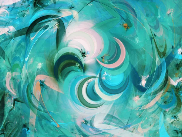 青の抽象的フラクタル背景3Dレンダリング — ストック写真