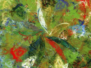 yeşil Soyut Fraktal arka plan 3d render