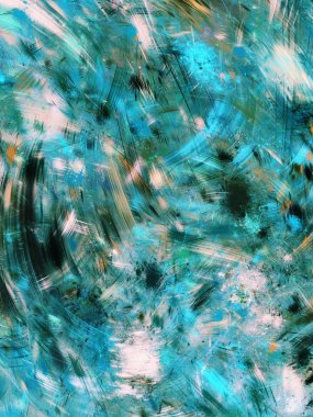 mavi soyut fraktal arkaplan 3d oluşturma