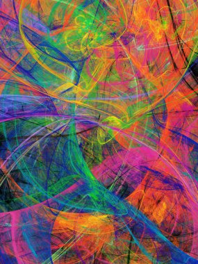 gökkuşağı soyut fraktal arkaplan 3d oluşturma