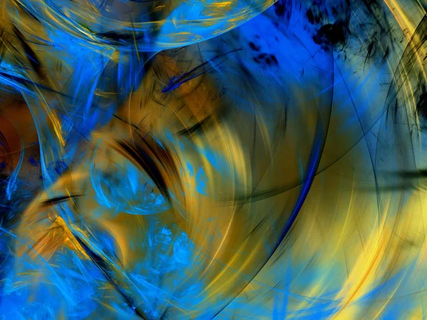 Azul Abstrato Fractal Fundo Renderização — Fotografia de Stock