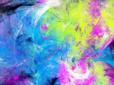 mavi soyut fraktal arkaplan 3d oluşturma