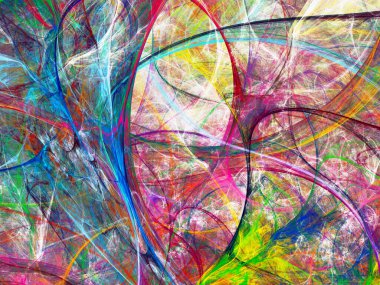 gökkuşağı soyut fraktal arkaplan 3d oluşturma