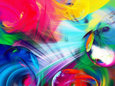 gökkuşağı soyut fraktal arkaplan 3d oluşturma