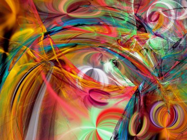 soyut kaotik fraktal arkaplan 3B oluşturma