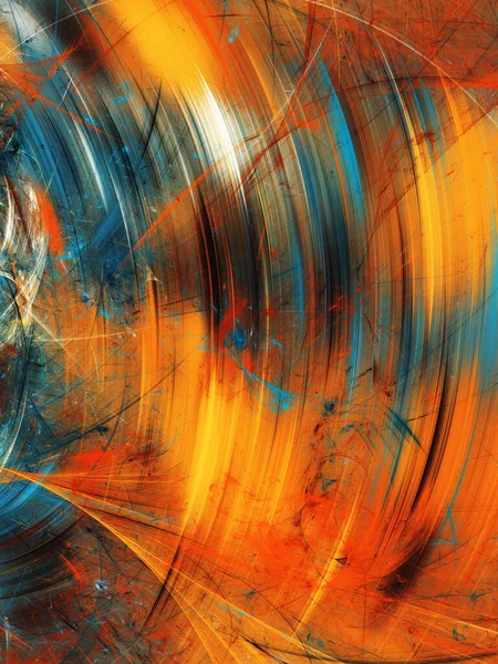 オレンジ色の抽象的フラクタル背景3Dレンダリング — ストック写真