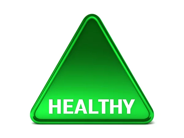 Triangolo Surround Cartello Verde Che Dice Healthy Illustrazione — Foto Stock