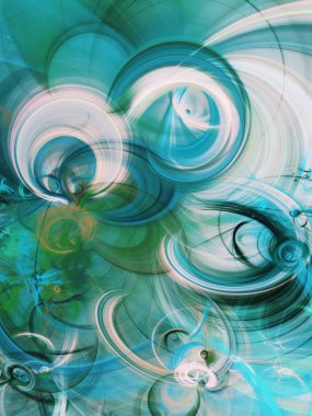 mavi soyut fraktal arkaplan 3d oluşturma