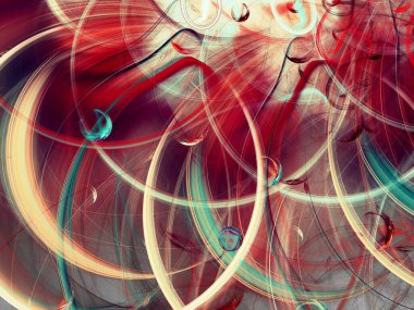 kırmızı soyut fraktal arkaplan 3d oluşturma