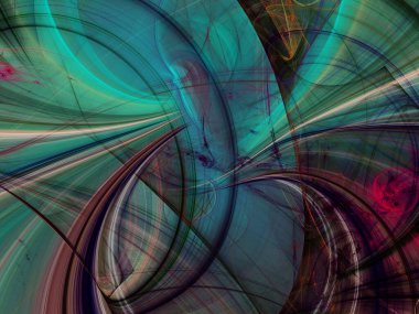 mavi soyut fraktal arkaplan 3d oluşturma