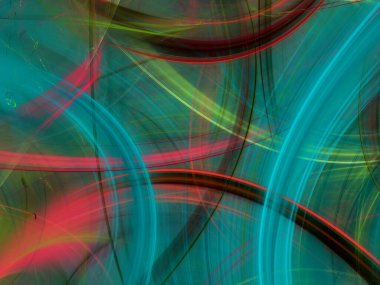 mavi soyut fraktal arkaplan 3d oluşturma