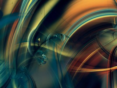 mavi soyut fraktal arkaplan 3d oluşturma