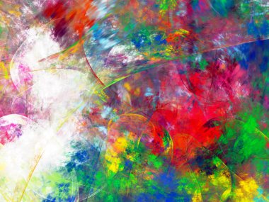 gökkuşağı soyut fraktal arkaplan 3d oluşturma