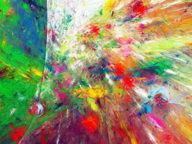 gökkuşağı soyut fraktal arkaplan 3d oluşturma