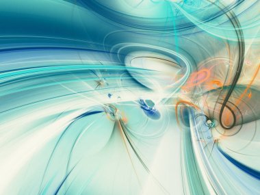 mavi soyut fraktal arkaplan 3d oluşturma