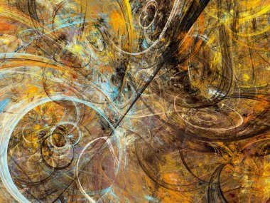 kahverengi soyut fraktal arkaplan 3d oluşturma