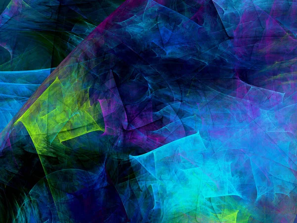 Azul Abstrato Fractal Fundo Renderização — Fotografia de Stock