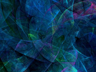 mavi soyut fraktal arkaplan 3d oluşturma