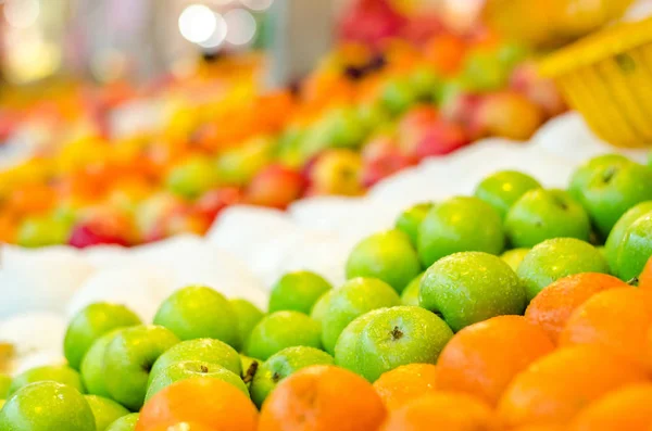 Schöne Farbkombination, Zitrone und grüner Apfel Hintergrund — Stockfoto