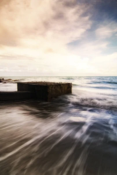 Fantasia immagine di spiaggia con effetto luce solare , — Foto Stock