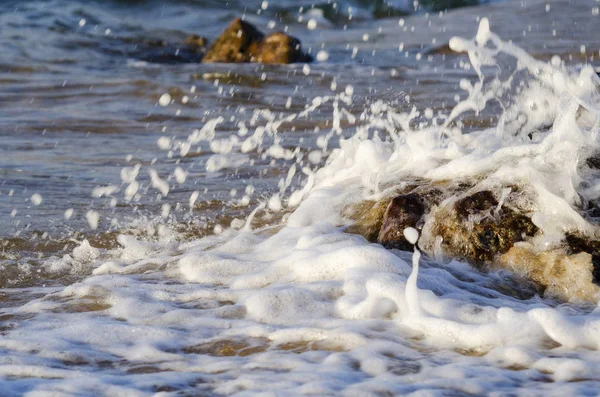 Sahilde rock isabet ederken sıçramasına dalga