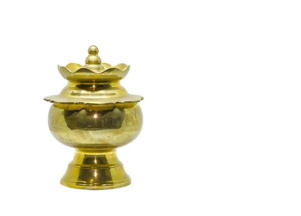 Antique brass pot for malay ethnic in malaysia to put potpourri — Stock Photo, Image