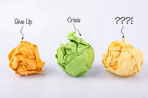 Problem solving concept, give up and crisis word representing cr — Stock Photo, Image