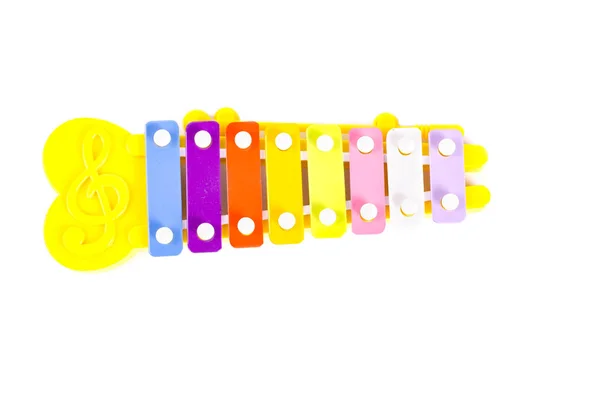 Colorful 8 tone toy xylophone (glockenspiel) made from metal and — Stock Photo, Image