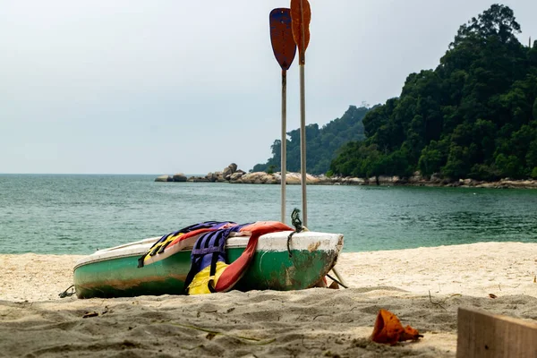 kayak for rental at the beach during summer vacation at Pangkor Island located in Perak State, Malaysia