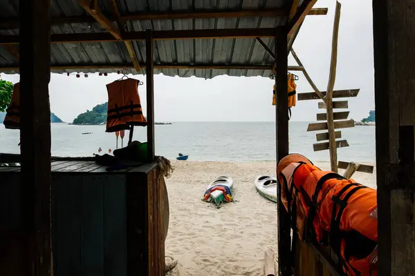 Hermosa Playa Isla Pangkor Situado Estado Perak Malasia Bajo Día — Foto de Stock