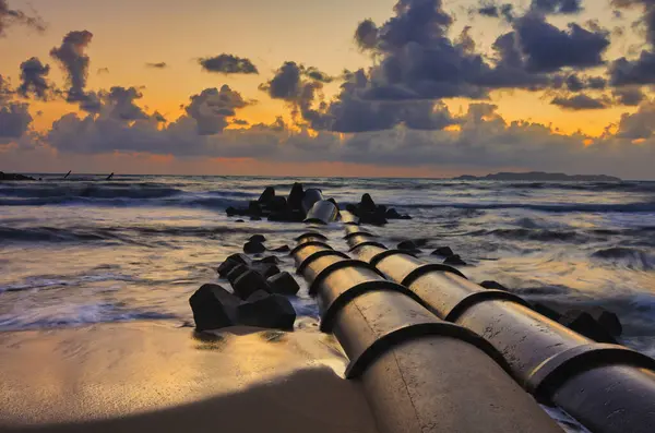 Όμορφο Τοπίο Ηλιοβασίλεμα Φόντο Γύρω Από Marang Beach Βρίσκεται Στο — Φωτογραφία Αρχείου