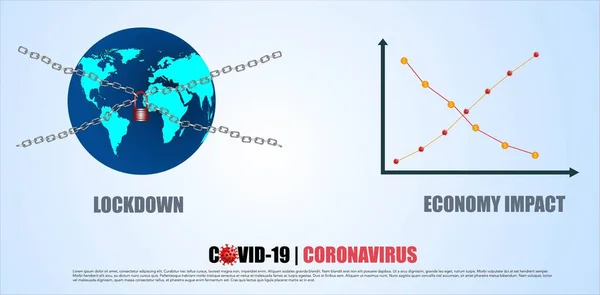 Coronavirüs Krizi Nedeniyle Ekonomik Etki Kavramı — Stok Vektör