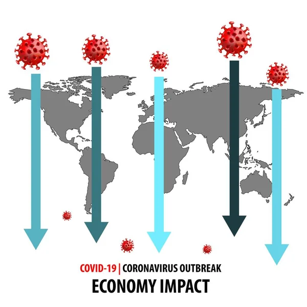 Coronavirüs Krizi Nedeniyle Ekonomik Etki Kavramı — Stok Vektör