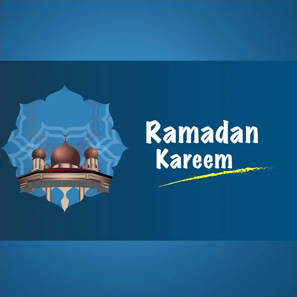 Ramadan Kareem Greeting Design Background Mosque — Stock Vector