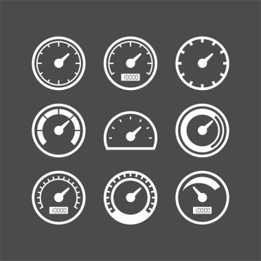 Hız göstergesi vektör Icon set