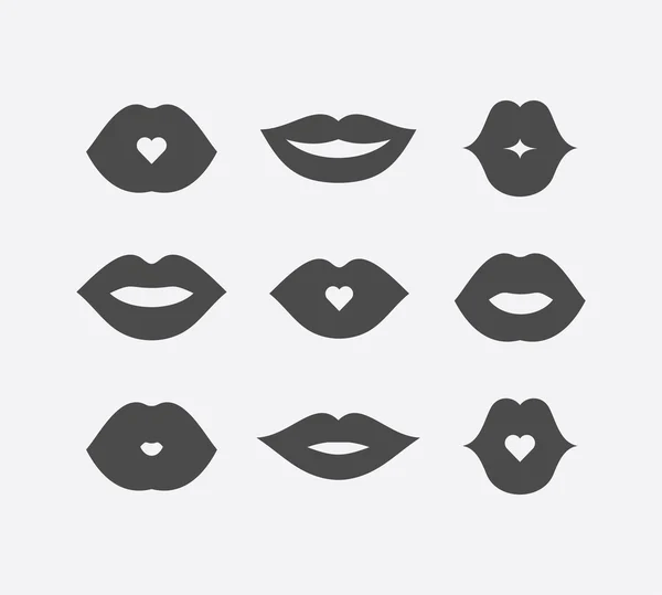 Soyut kadınlar dudaklar Icon set