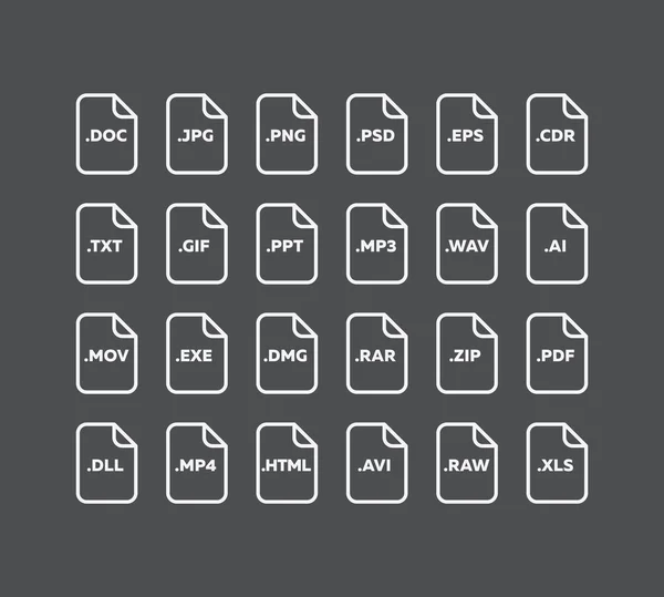 File extensions icon set — Stock Vector