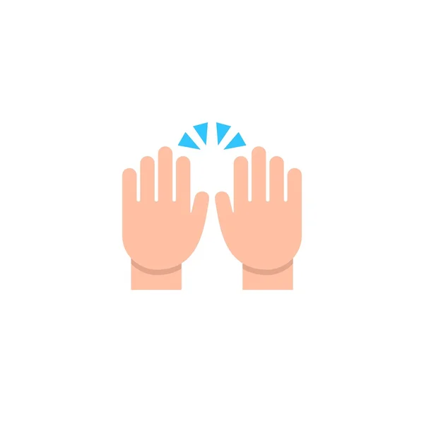 Mano emoji estilo plano icono simple — Archivo Imágenes Vectoriales