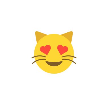 Düz stil ifade emoji kedi