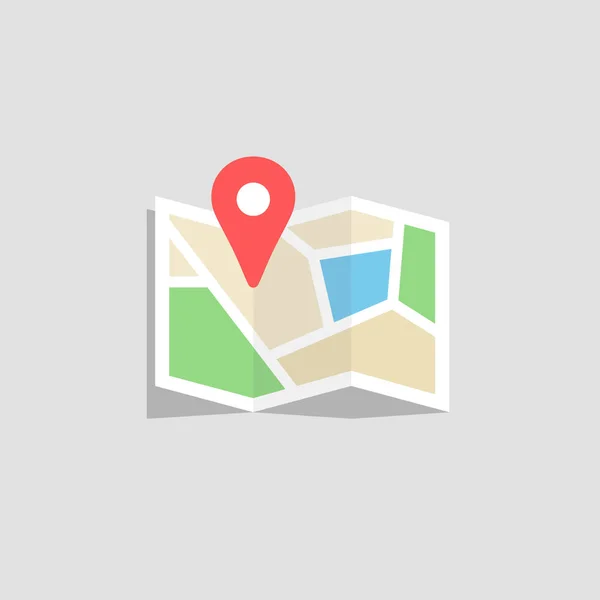 Εικονίδιο διάνυσμα επίπεδη σχεδίαση χάρτη τοποθεσίας — Διανυσματικό Αρχείο