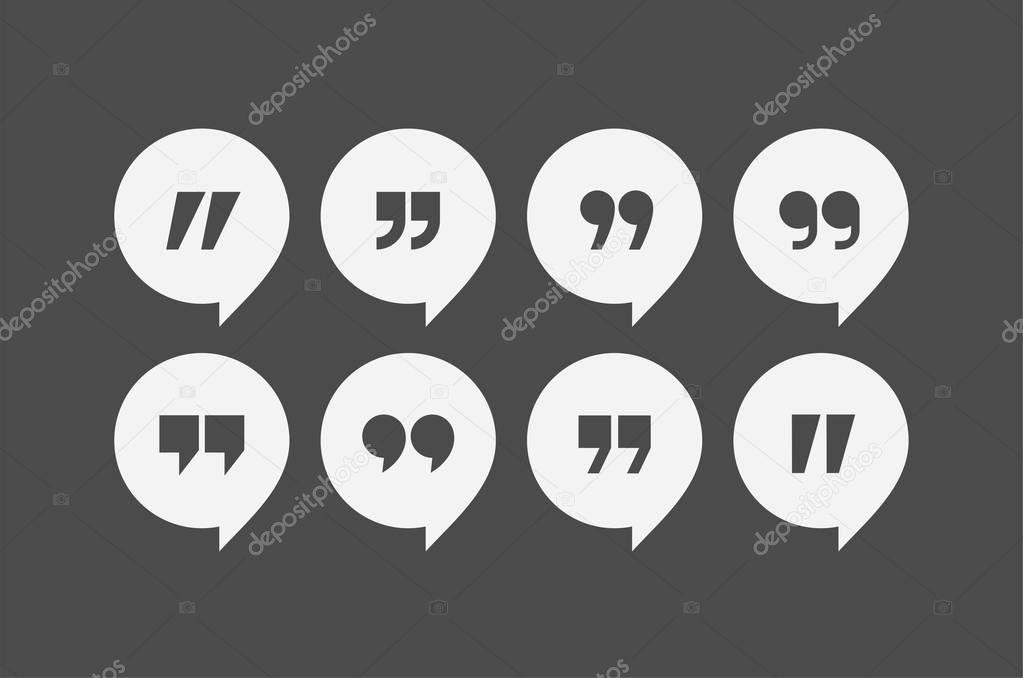 Quote marks vector icons