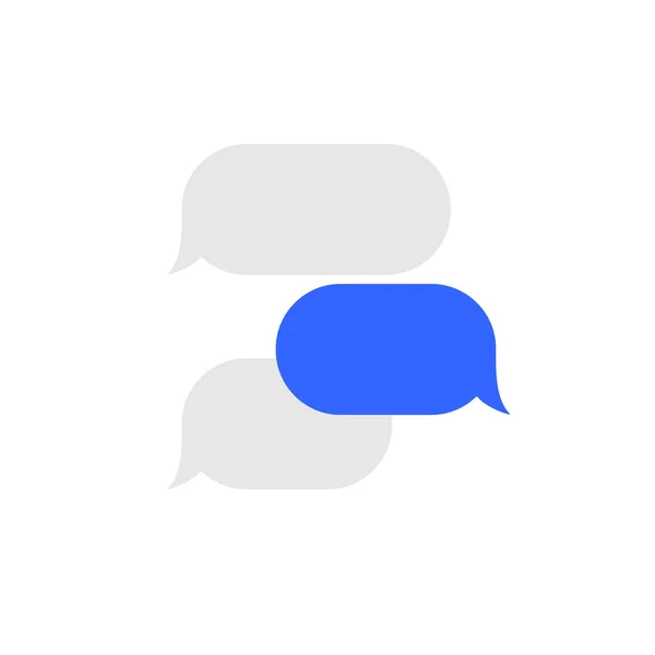Serviço de mensagens Conjunto de ícones de bolhas planas — Vetor de Stock