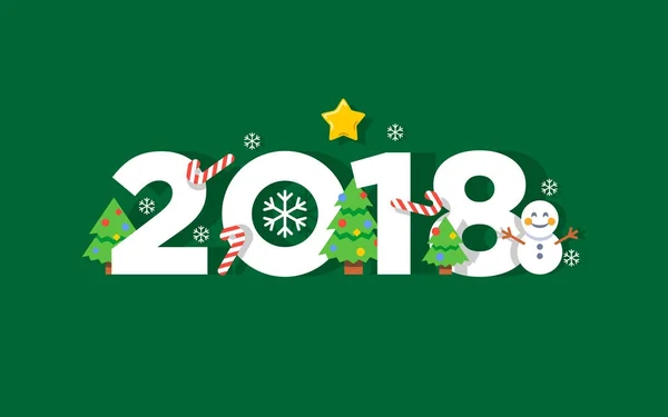 Mutlu yeni yıl 2018 vektör tebrik kartı