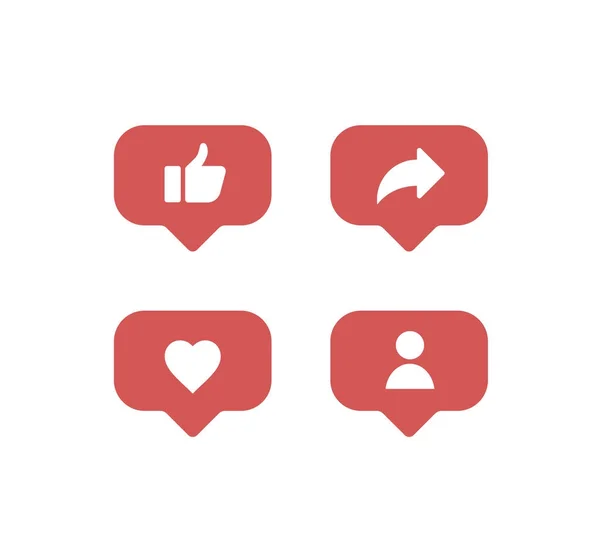Design piatto icone di rating dei social network Vettoriali Stock Royalty Free