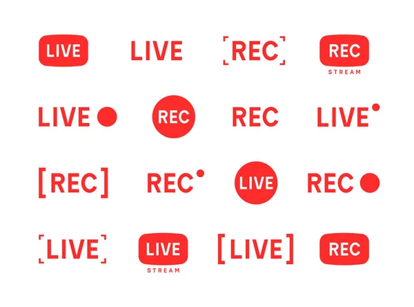 Canlı kayıt akış simgesi seti. 