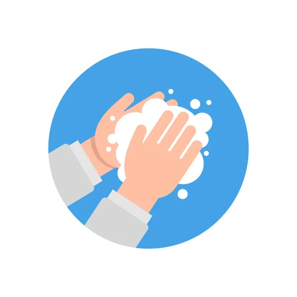 Washing hands with soap vector icon Vector Graphics