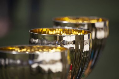 Futbol oyuncularının şampiyonluk kupaları.