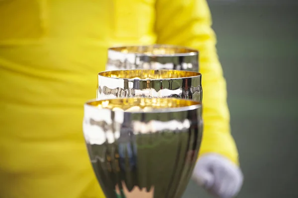 Taças de campeonato de jogadores de futebol . — Fotografia de Stock